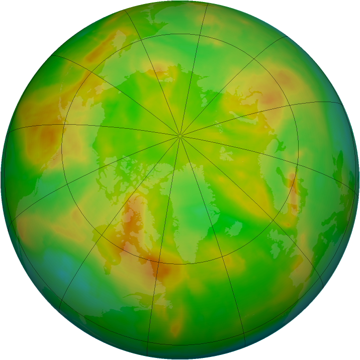Arctic ozone map for 12 June 2010